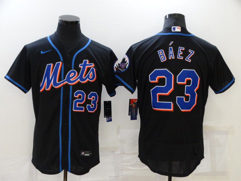 Men New York Mets 23 Baez Black Elite 2022 Nike MLB Jersey